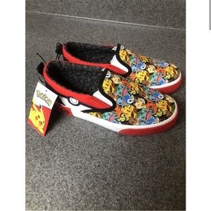 Pokemon Kids Slip-On Sneakers - Red and Multicolor